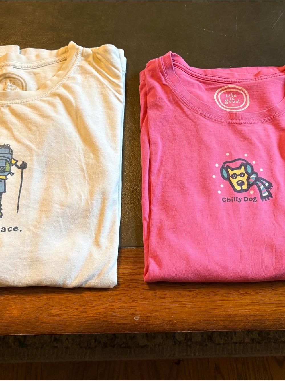 Life Is Good Chilly Dog Graphic Tee - Hot Pink